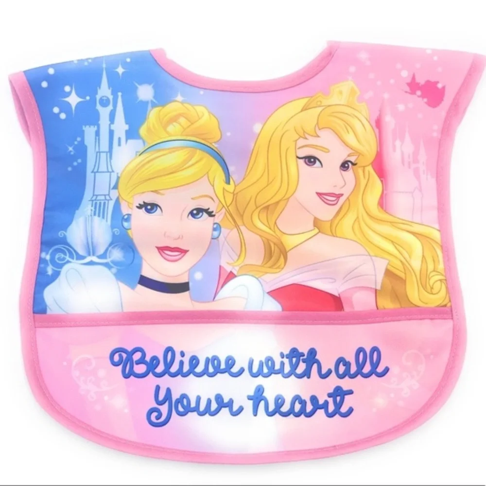 Disney Princess Water Resistance Bib 4 Piece Set NEW